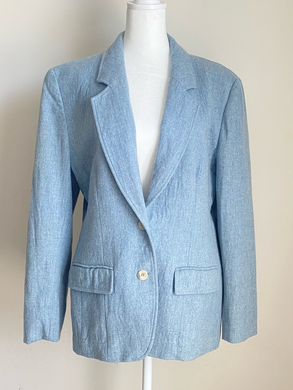 Pendleton 100% Puro Wool Powder Blue Blazer Womens Work Western Made In USA
